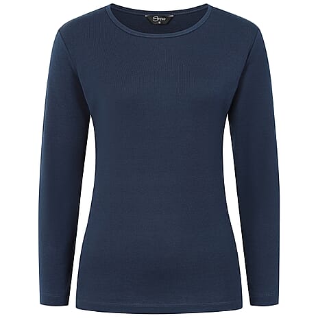 Emreco Quarter Sleeve Basic T-Shirt (Size 14) - Navy