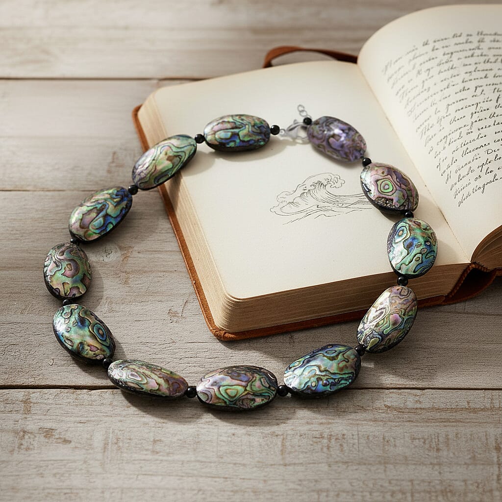 Abalone Shell Necklace Pure White Stainless Steel  150.000  Ct.
