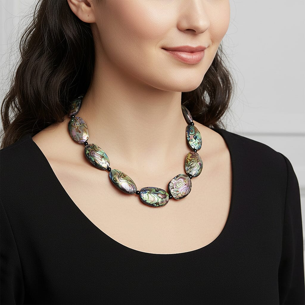 Abalone Shell Necklace Pure White Stainless Steel  150.000  Ct.