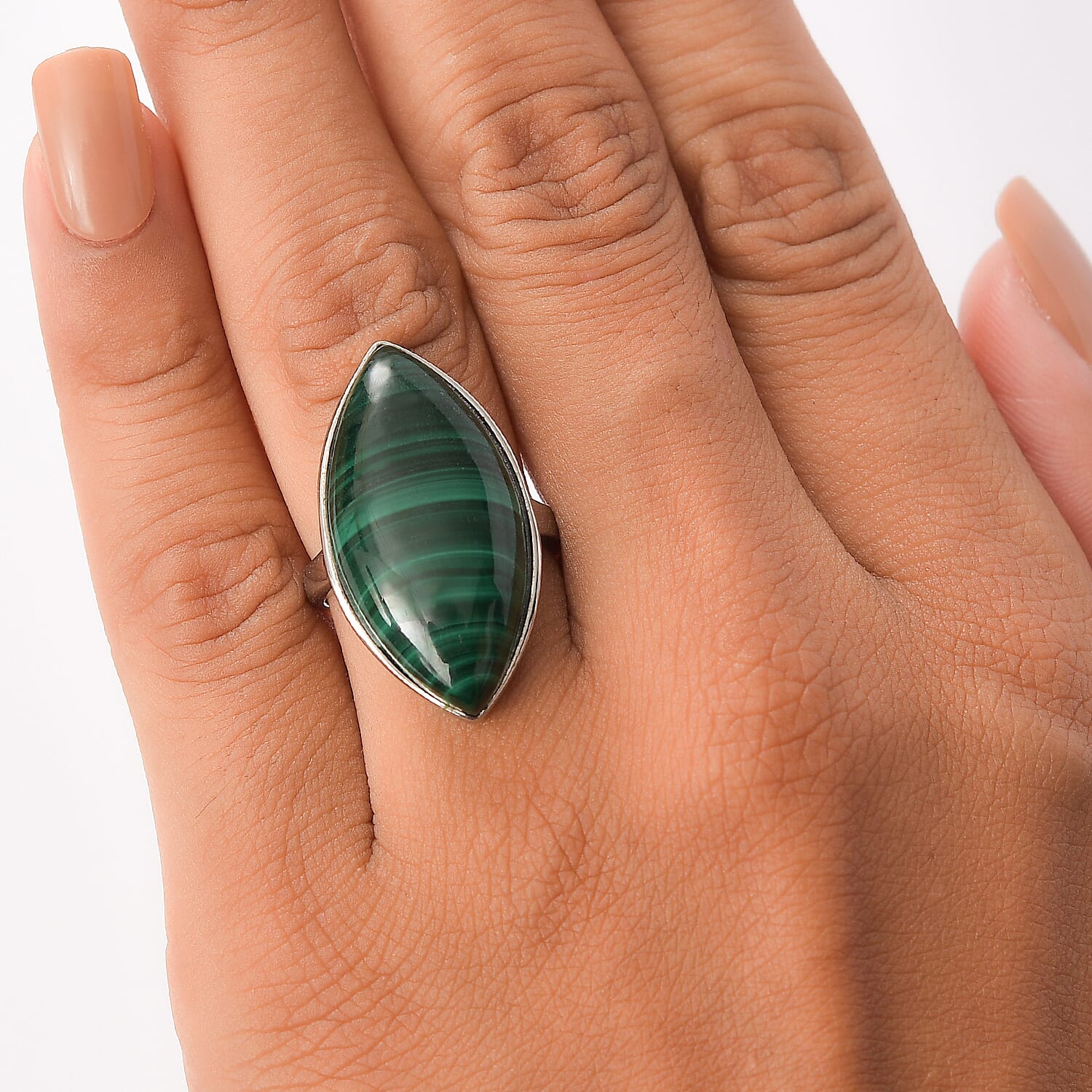 EverTrue Malachite Solitaire Ring 32.78 Ct.