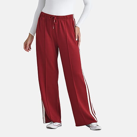 - Maisi Stripe Wide Leg Trouser (Size S) - Red