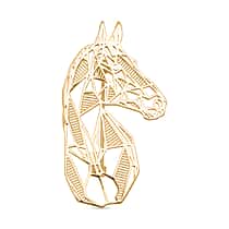 Treasure of Siam - Sterling Silver Horse Head Brooch in Yellow Gold Plated, Silver Wt. 6.50 Gms.