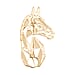 Treasure of Siam - Sterling Silver Horse Head Brooch in Yellow Gold Plated, Silver Wt. 6.50 Gms.