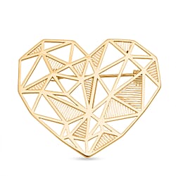 Treasure of Siam - Sterling Silver Rose Brooch in Yellow Gold Plating