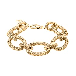 Treasure of Siam - Sterling Silver Openwork Link Bracelet (Size 7 + 1-inch Ext) with Lobster Clasp in Rhodium Plating