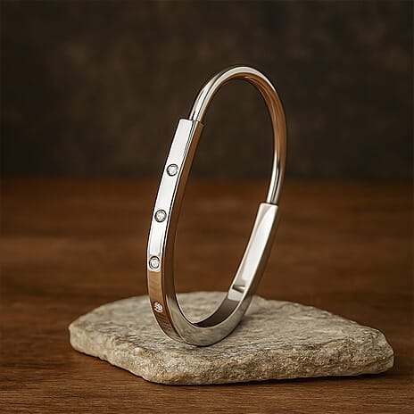 Austrian White Crystal Cuff Bangle