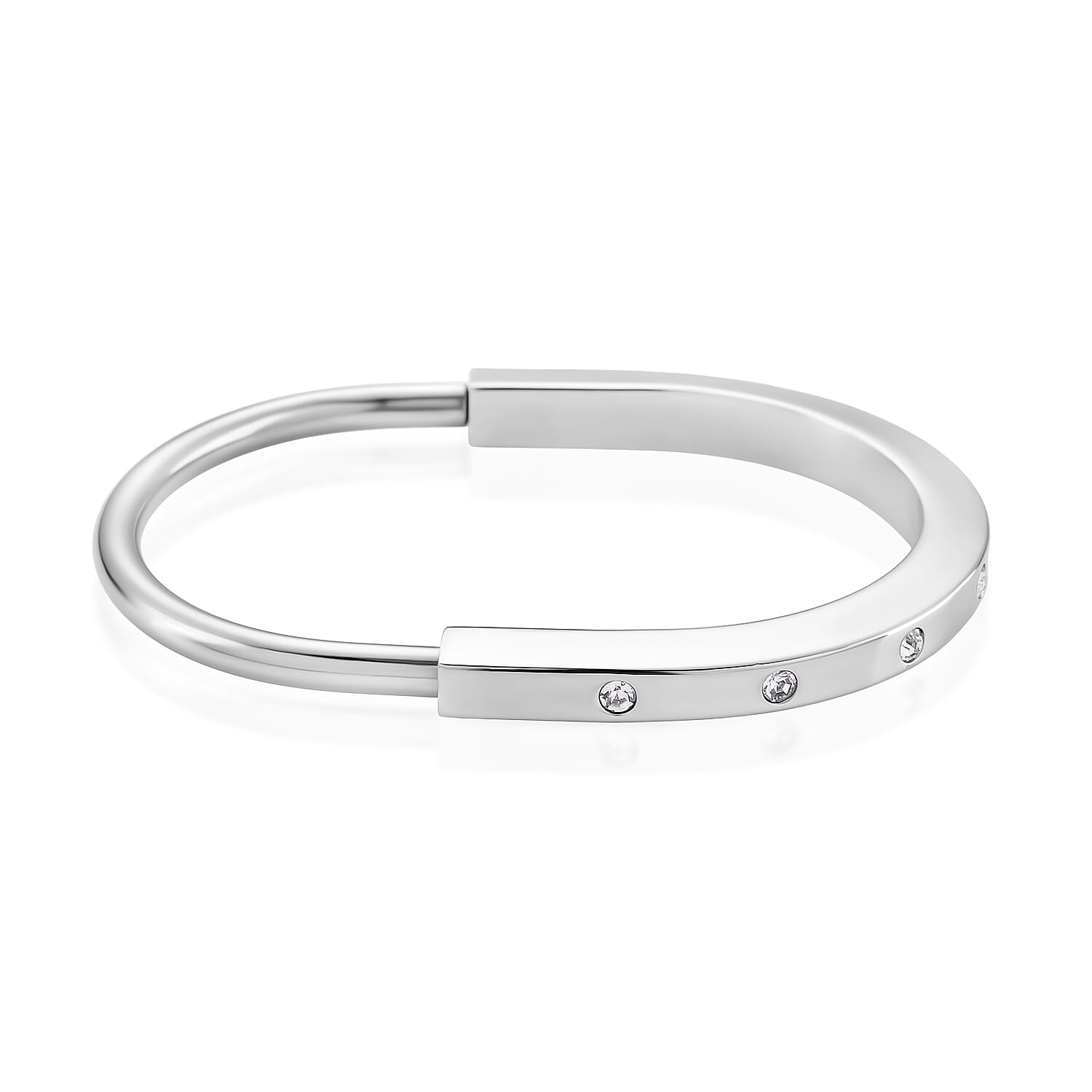 Austrian White Crystal Cuff Bangle