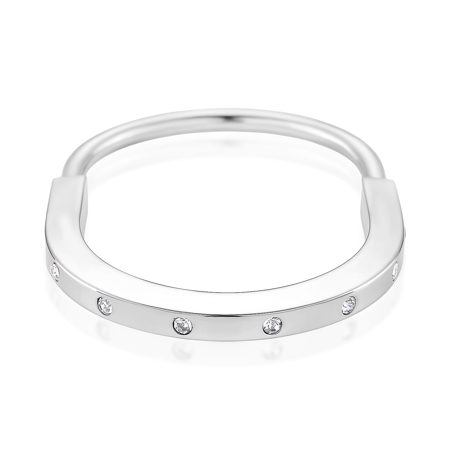 Austrian White Crystal Cuff Bangle