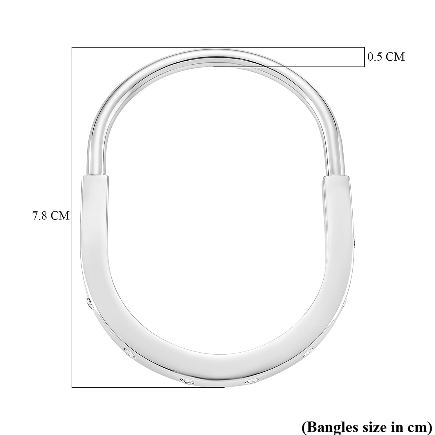 Austrian White Crystal Cuff Bangle