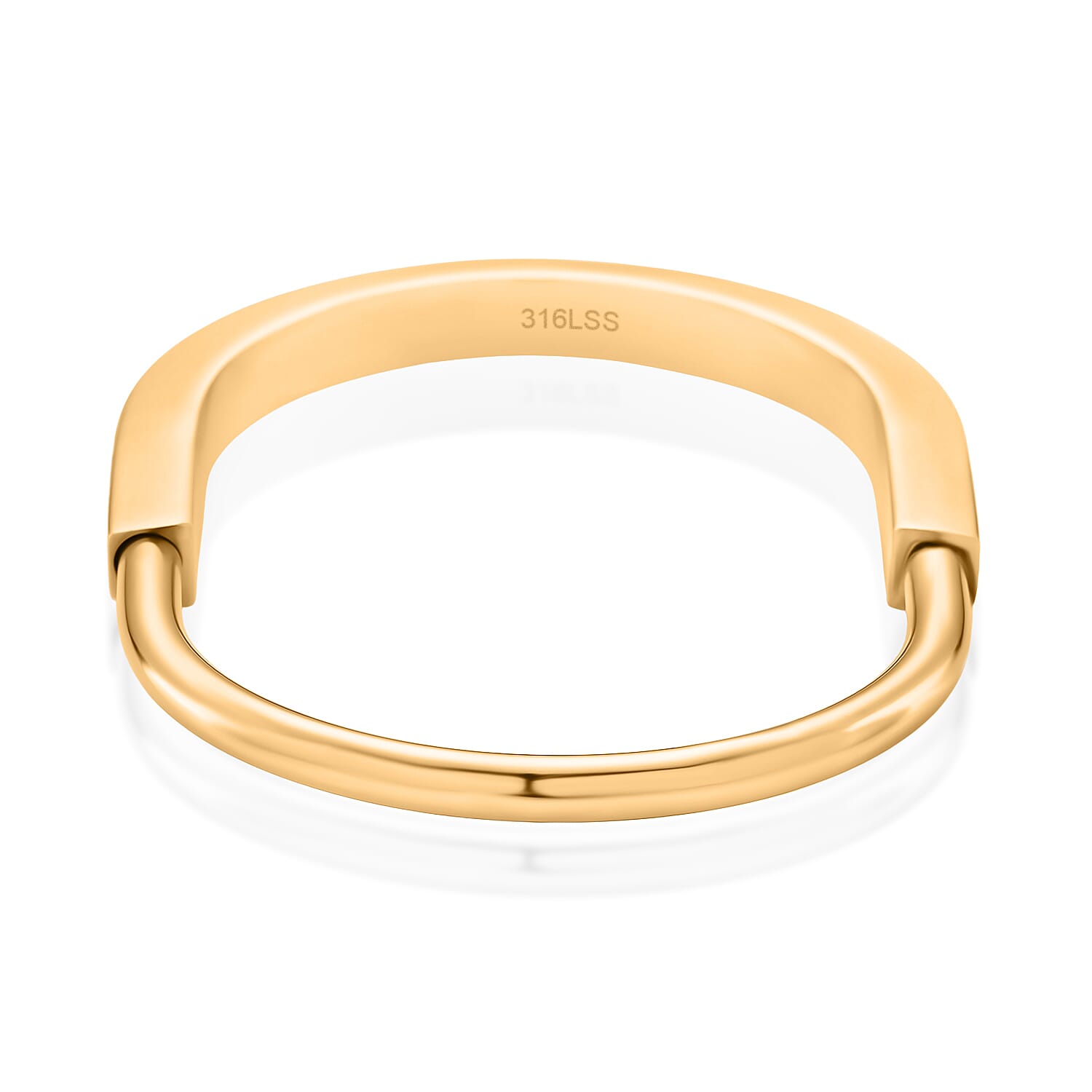 Austrian White Crystal Cuff Bangle Yellow Stainless Steel