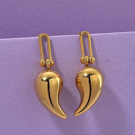 Designer Inspired drop Earring in Yellow Tone