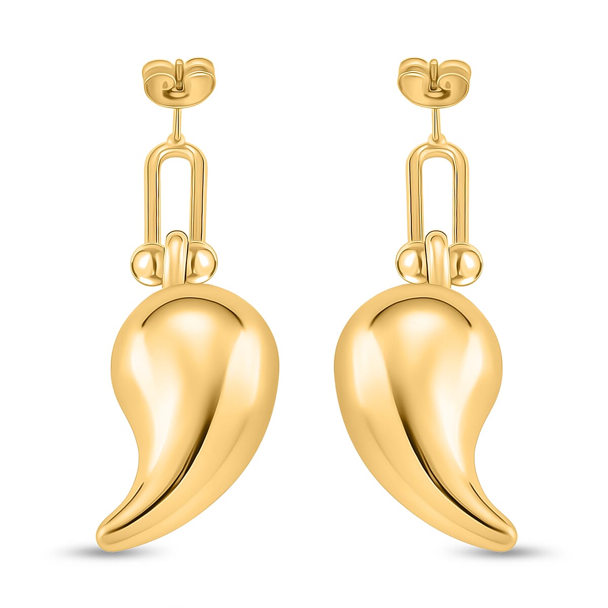 Designer Inspired drop Earring in Yellow Tone