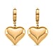 Heart Dangling Earrings in Yellow Gold Tone