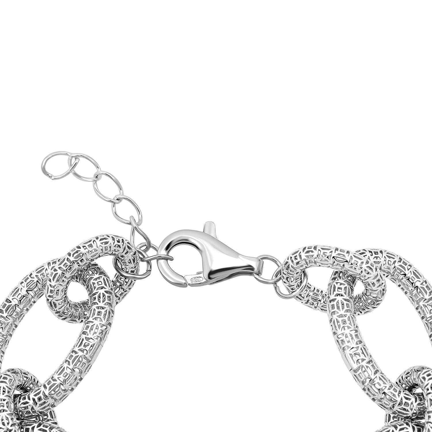 Treasure Of Siam- Rhodium Overlay Sterling Silver (Size 7 - 1) with Lobster Clasp