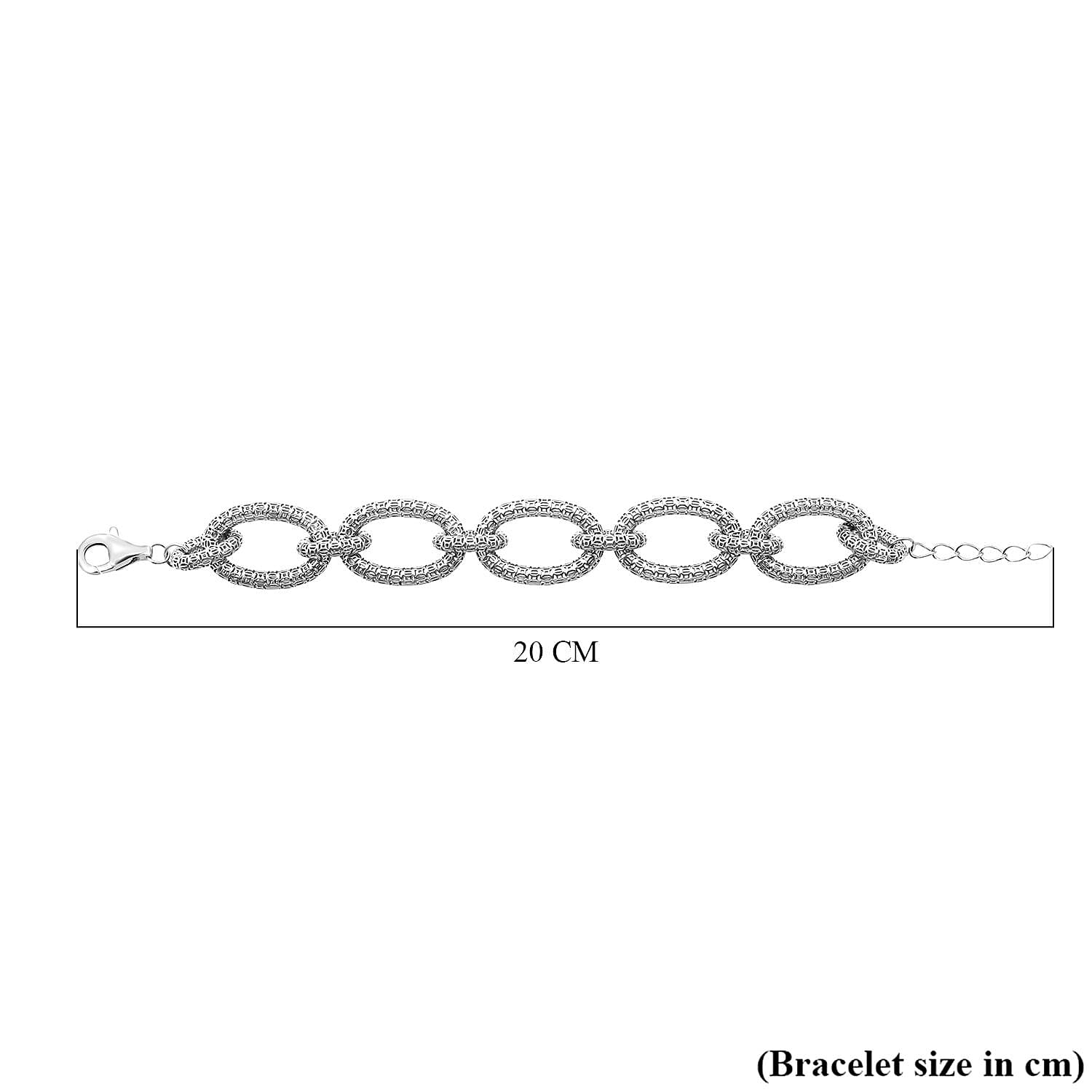 Treasure Of Siam- Rhodium Overlay Sterling Silver (Size 7 - 1) with Lobster Clasp