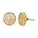 Treasure of Siam - Sterling Silver Round Stud Earring with Push Back in Yellow Gold Plating