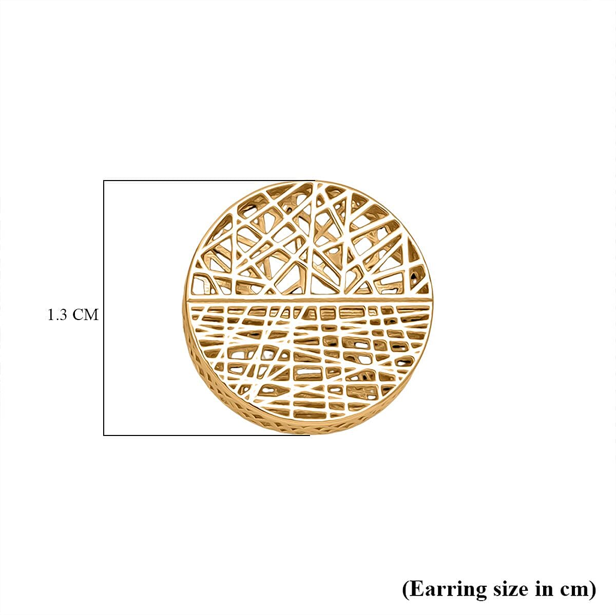 Sterling Silver Earring with Push Back in Yellow Gold Plating