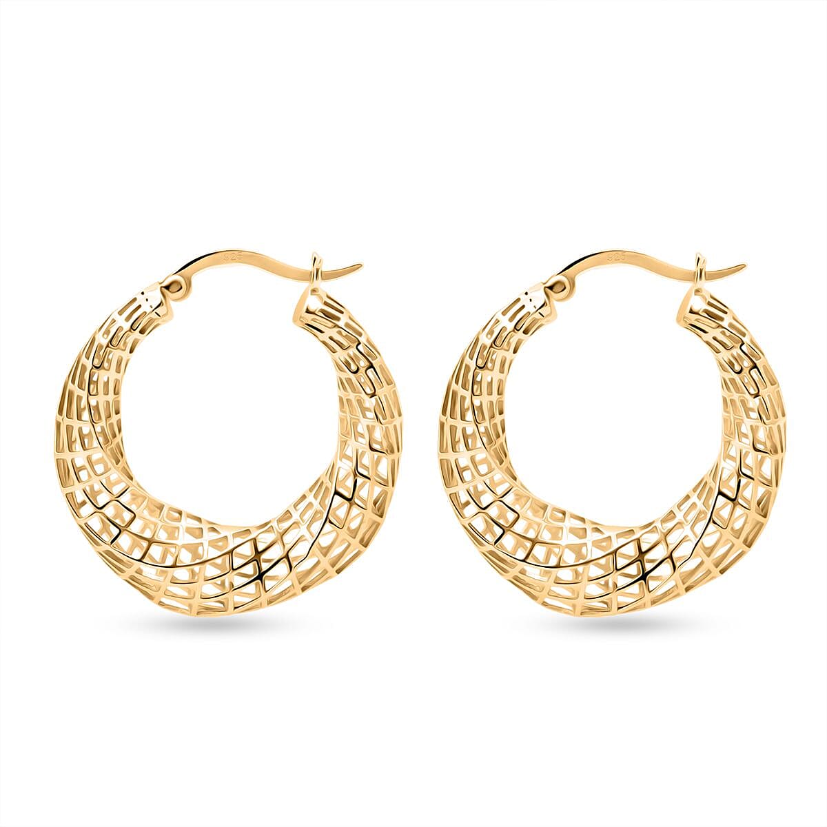 Sterling Silver Earring with Clasp in Yellow Gold Plating, Silver Wt. 6.80 Gms.