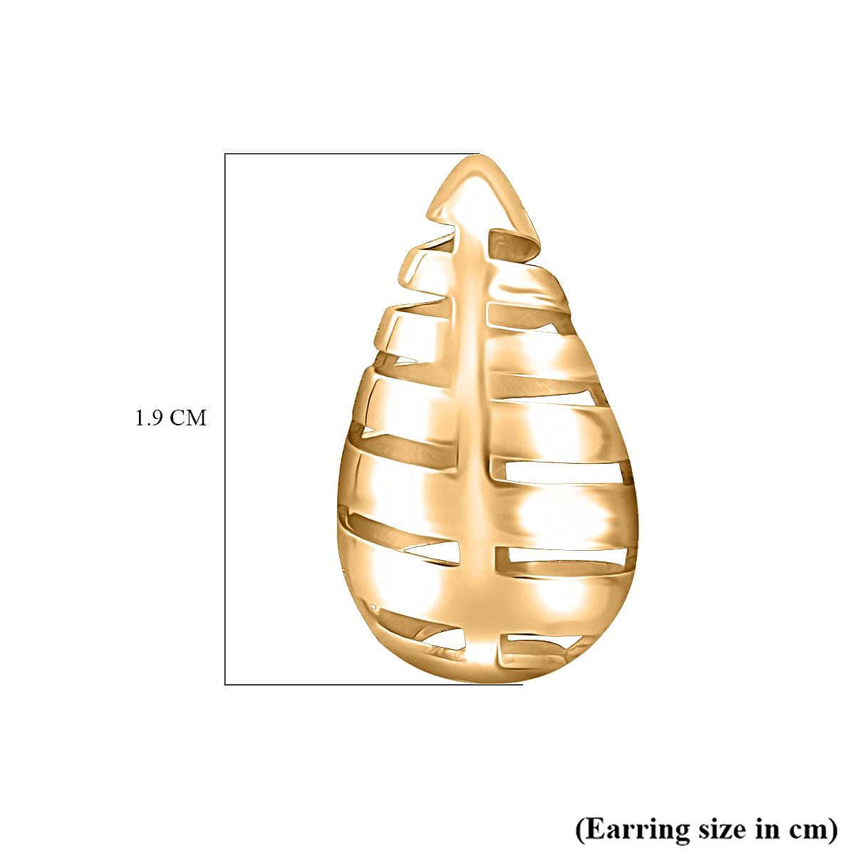 Sterling Silver Earring with Push Back in Yellow Gold Plating