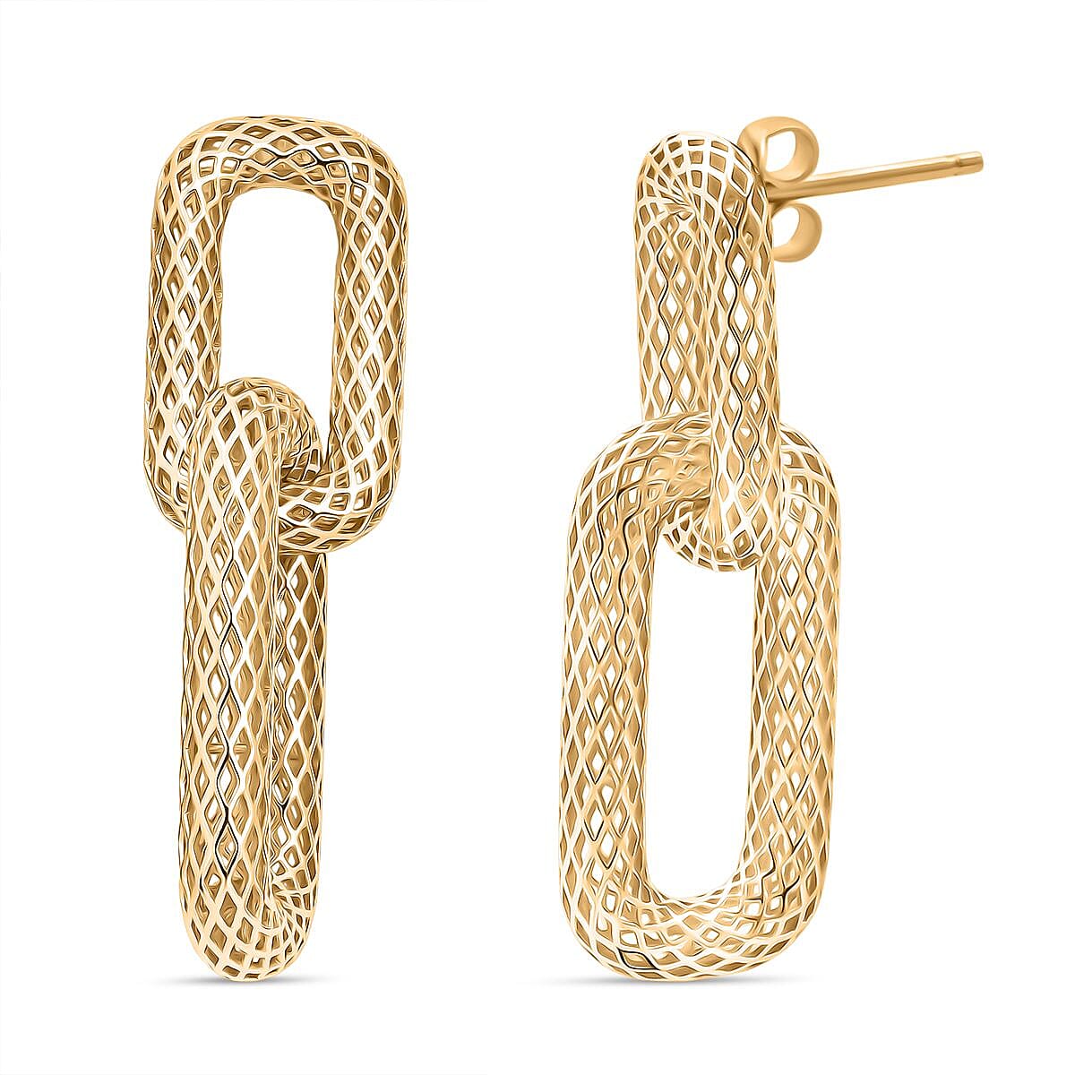 Sterling Silver Earring with Push Back in Yellow Gold Plating, Silver Wt. 5.33 Gms.