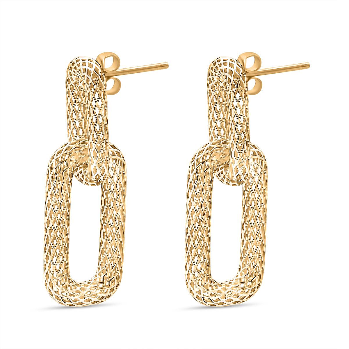 Sterling Silver Earring with Push Back in Yellow Gold Plating, Silver Wt. 5.33 Gms.