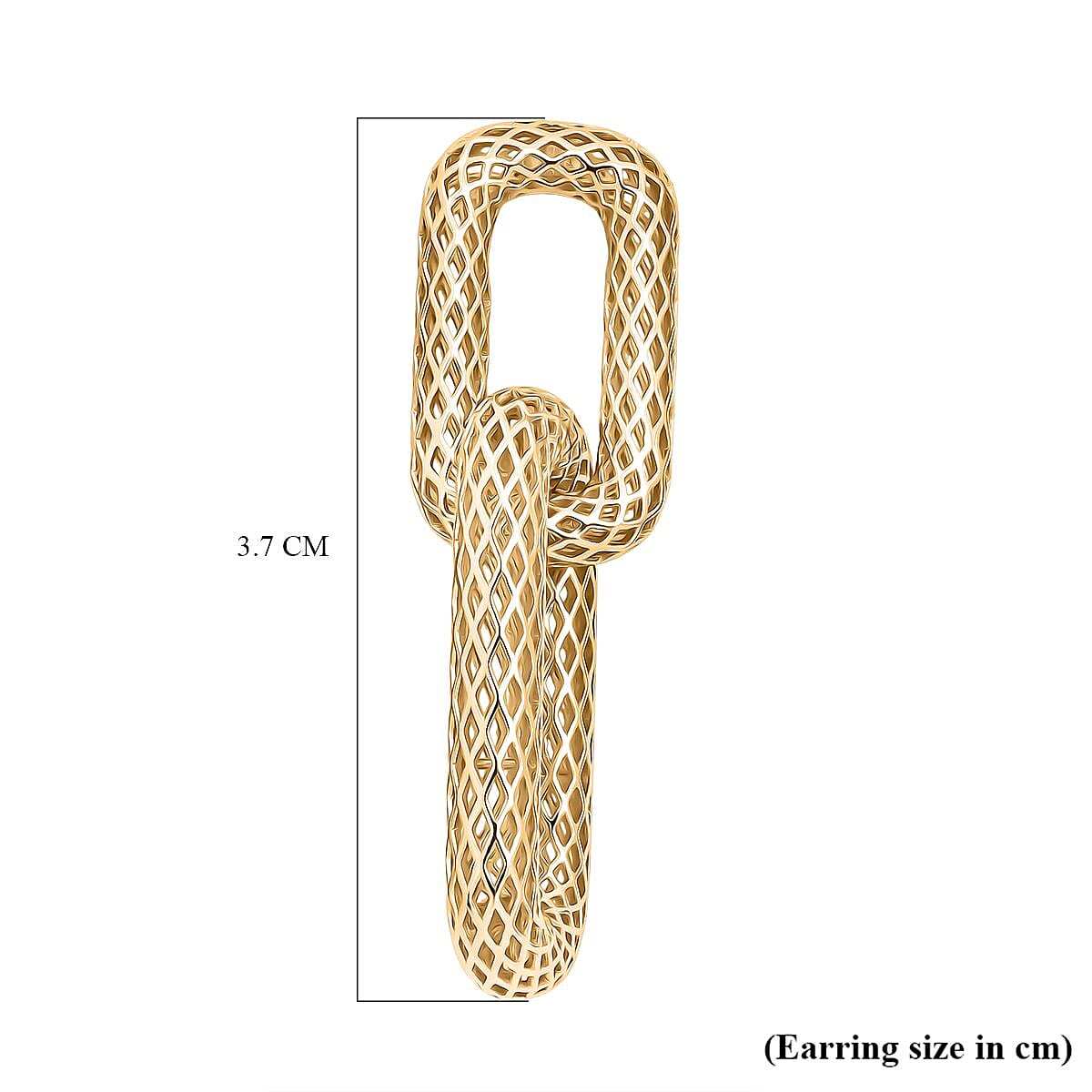 Sterling Silver Earring with Push Back in Yellow Gold Plating, Silver Wt. 5.33 Gms.