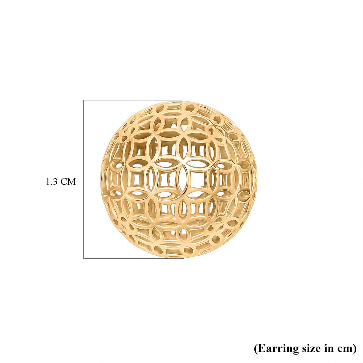 Sterling Silver Earring with Ball Push Back in Yellow Gold Plating, Silver Wt. 5.48 Gms.