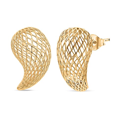 Sterling Silver Earring with Push Back in Yellow Gold Plating, Silver Wt. 5.55 Gms.