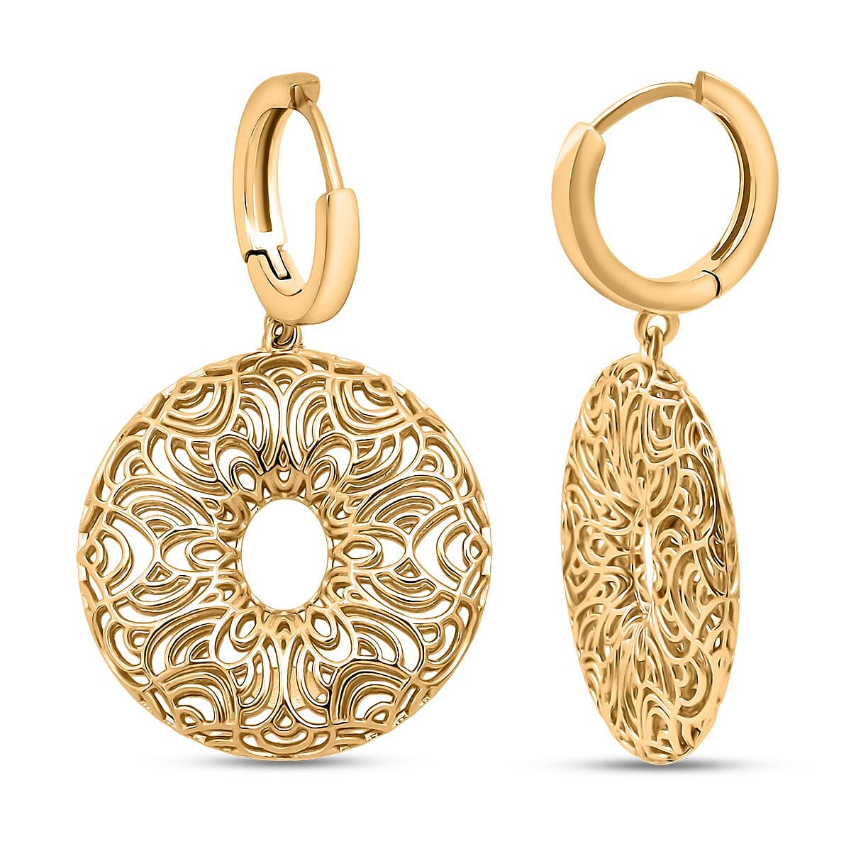 Sterling Silver Earring with Hoop in Yellow Gold Plating, Silver Wt. 6.85 Gms.