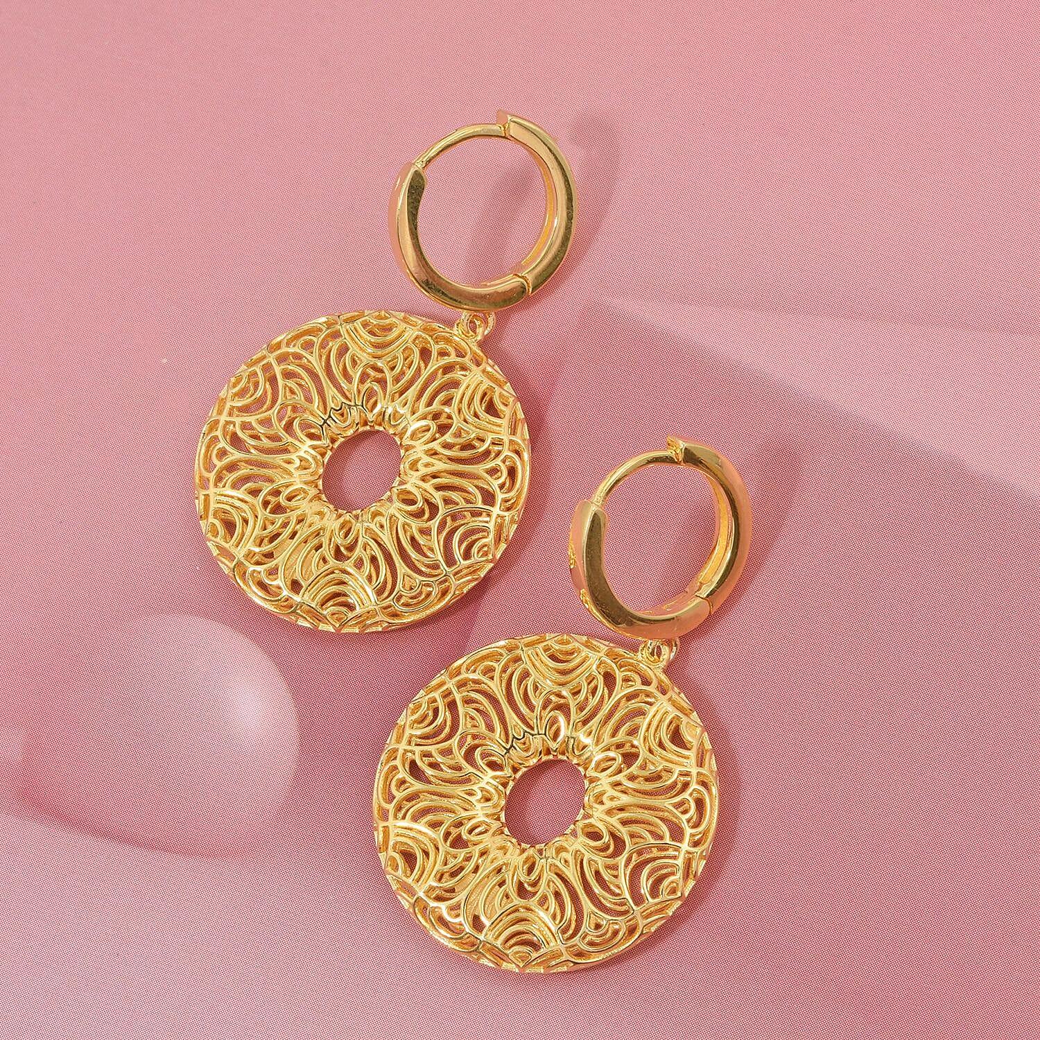 Sterling Silver Earring with Hoop in Yellow Gold Plating, Silver Wt. 6.85 Gms.