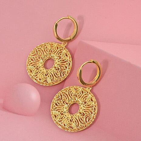 Sterling Silver Earring with Hoop in Yellow Gold Plating, Silver Wt. 6.85 Gms.