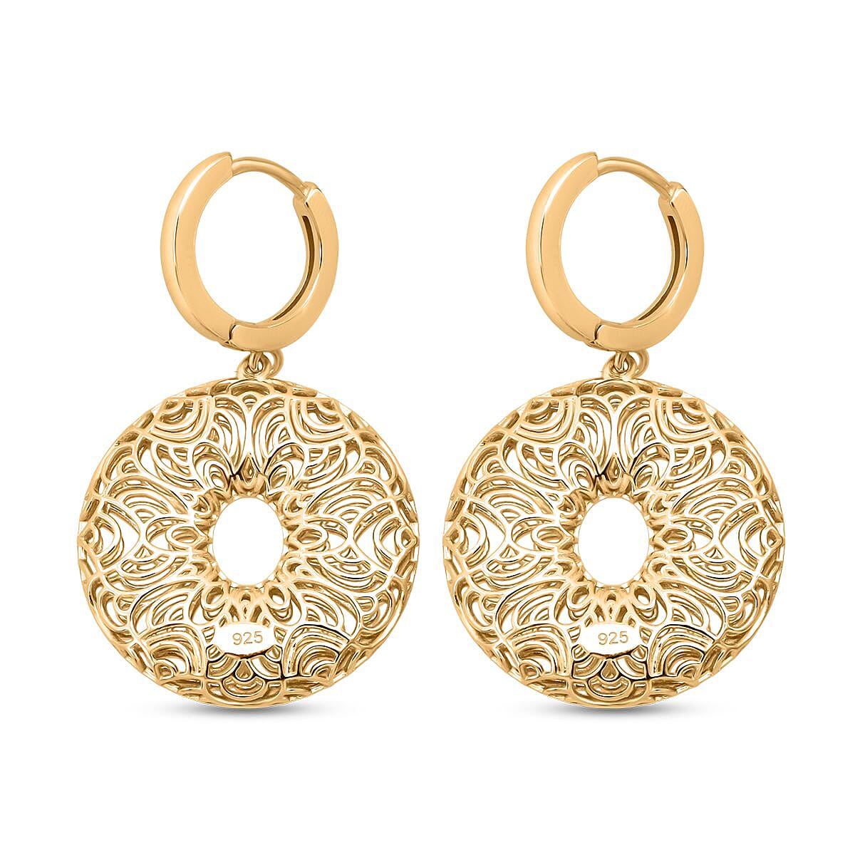 Sterling Silver Earring with Hoop in Yellow Gold Plating, Silver Wt. 6.85 Gms.