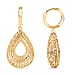 Treasure of Siam - Sterling Silver Openwork Teardrop Earring with Hoop in Yellow Gold Plating