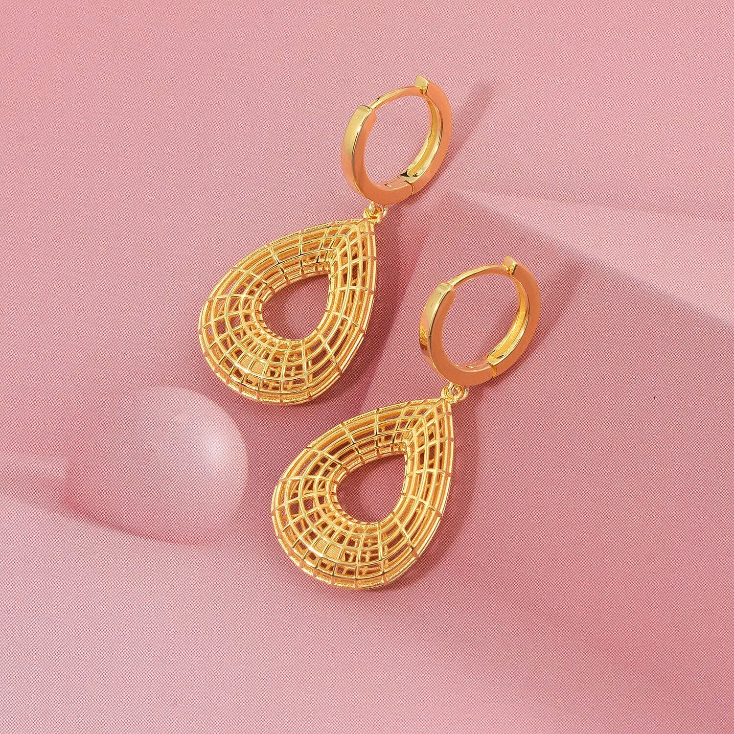 Sterling Silver Earring with Hoop in Yellow Gold Plating, Silver Wt. 5.55 Gms.