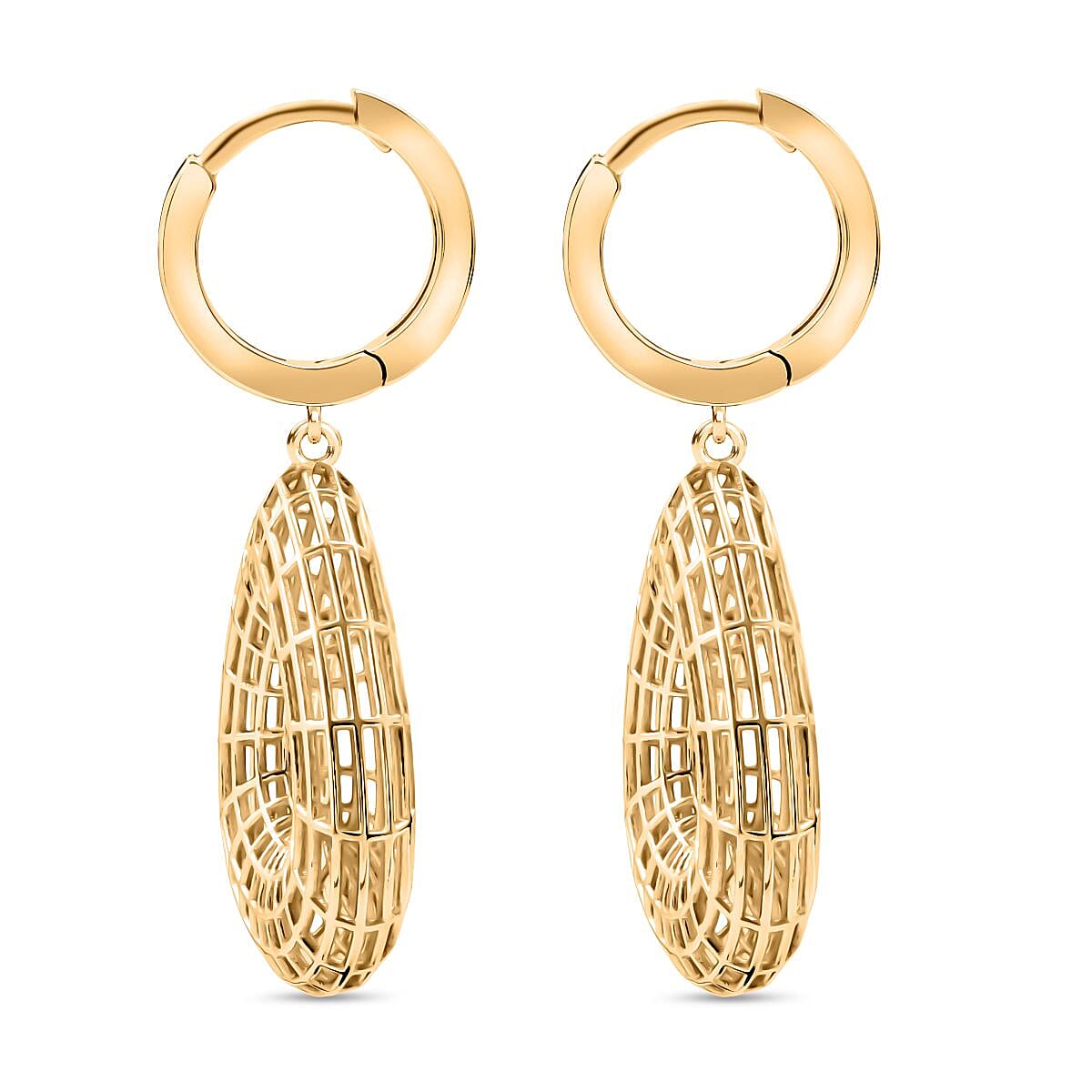 Sterling Silver Earring with Hoop in Yellow Gold Plating, Silver Wt. 5.55 Gms.
