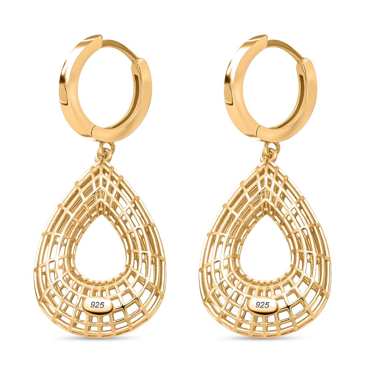 Sterling Silver Earring with Hoop in Yellow Gold Plating, Silver Wt. 5.55 Gms.