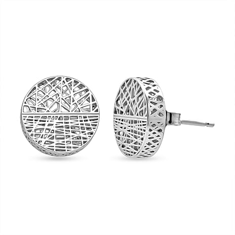 Rhodium Overlay Sterling Silver Earring with Push Back