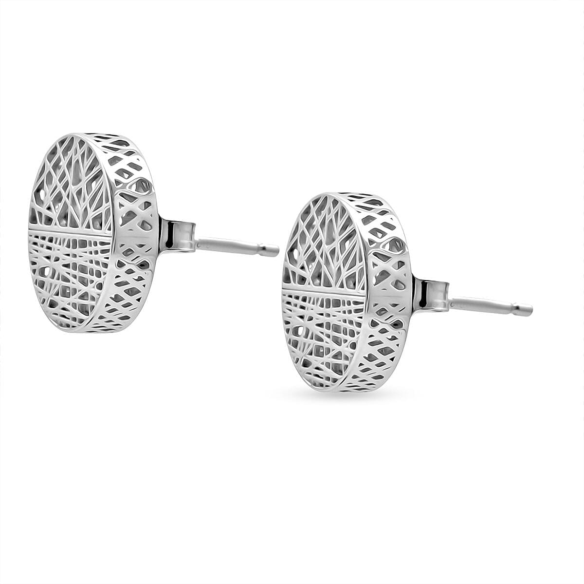 Rhodium Overlay Sterling Silver Earring with Push Back