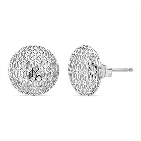 Treasure Of Siam - Rhodium Overlay Sterling Silver Earring with Push Back