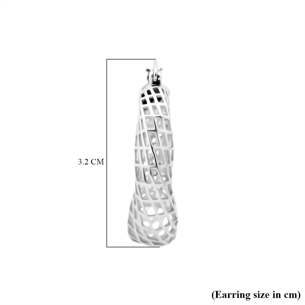 Rhodium Overlay Sterling Silver Earring with Clasp, Silver Wt. 6.80 Gms.