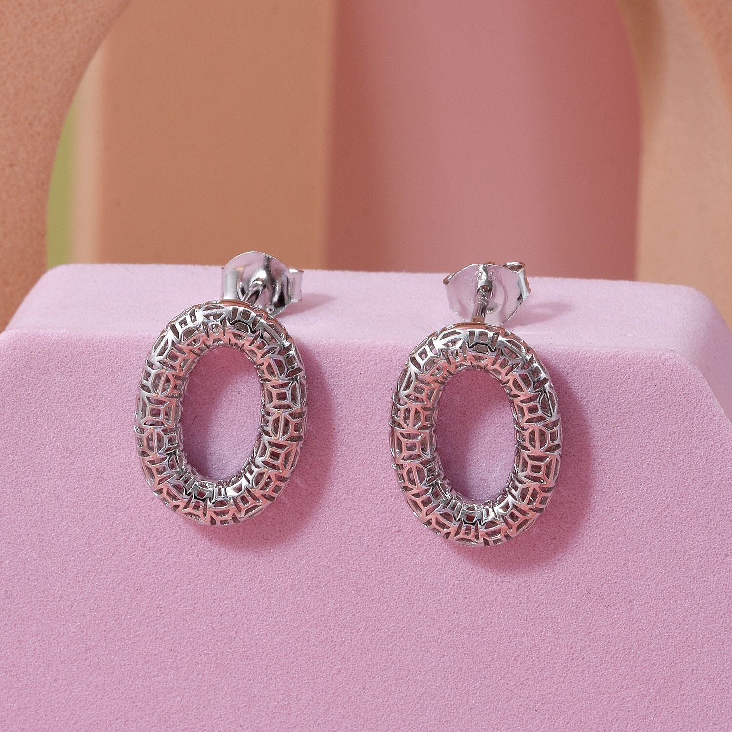 Treasure Of Siam - Rhodium Overlay Sterling Silver Earring with Push Back