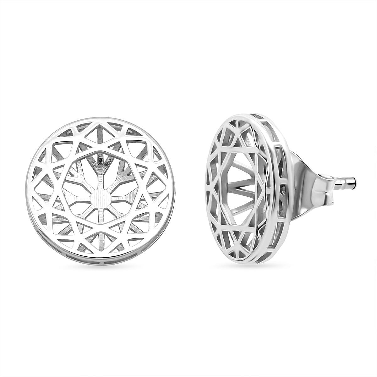 Treasure Of Siam - Rhodium Overlay Sterling Silver Earring with Push Back