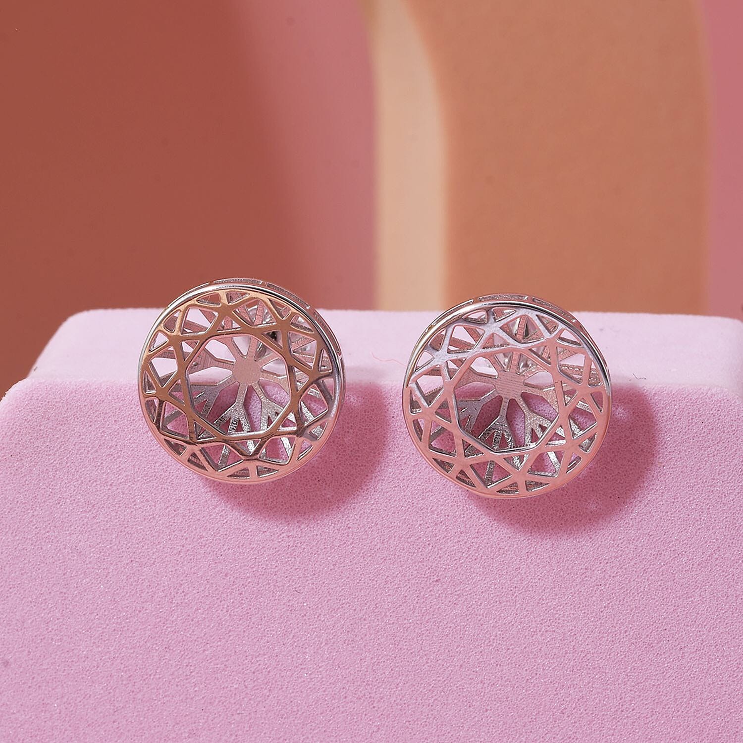 Treasure Of Siam - Rhodium Overlay Sterling Silver Earring with Push Back