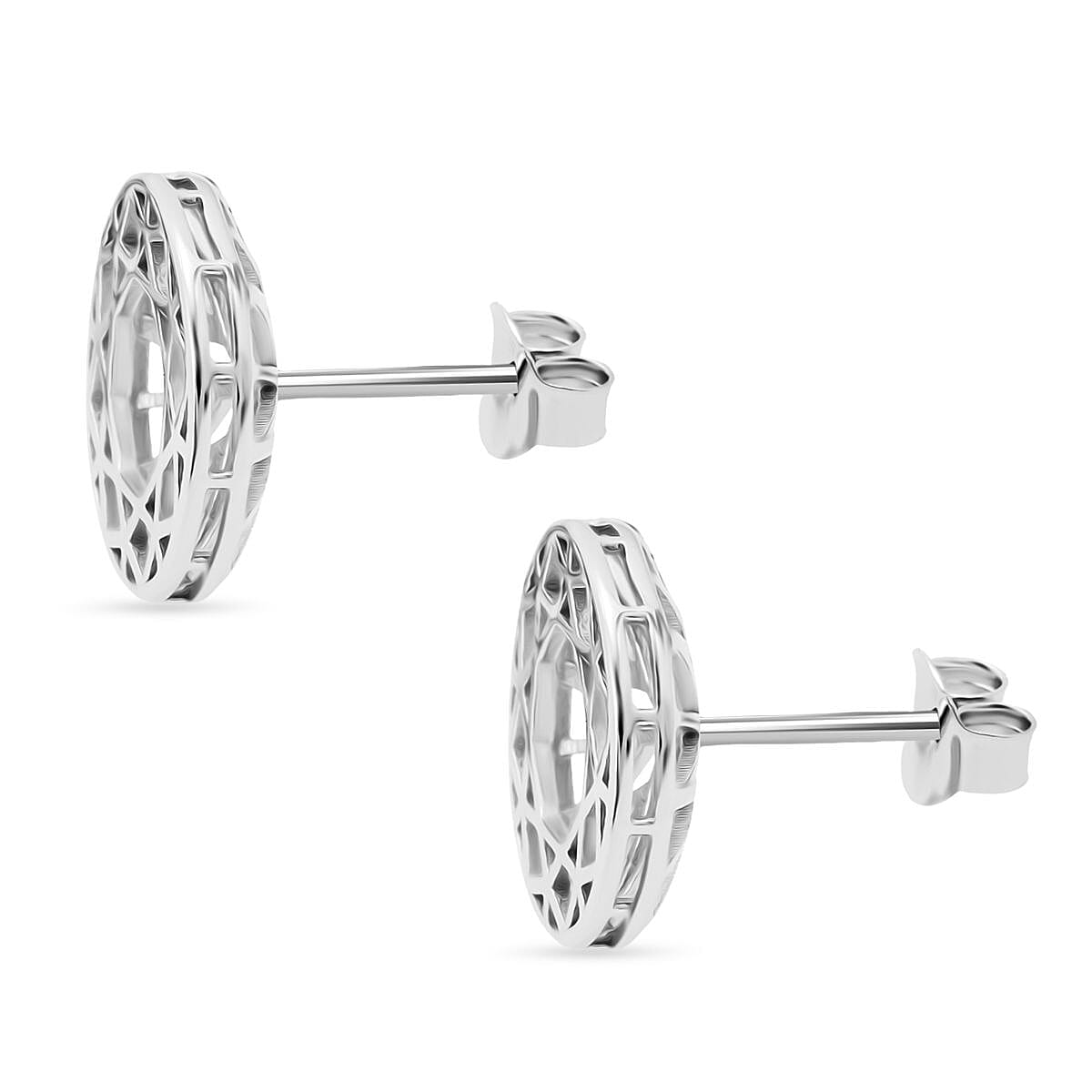 Treasure Of Siam - Rhodium Overlay Sterling Silver Earring with Push Back