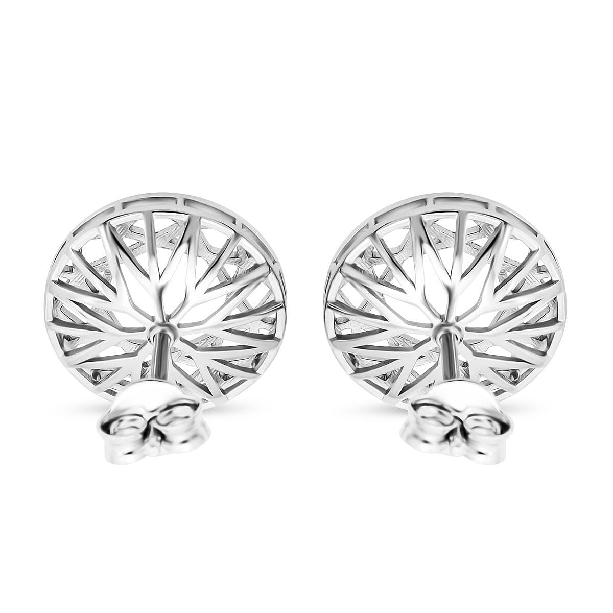 Treasure Of Siam - Rhodium Overlay Sterling Silver Earring with Push Back