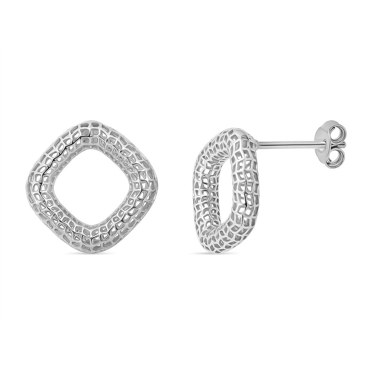 Treasure Of Siam - Rhodium Overlay Sterling Silver Earring with Push Back