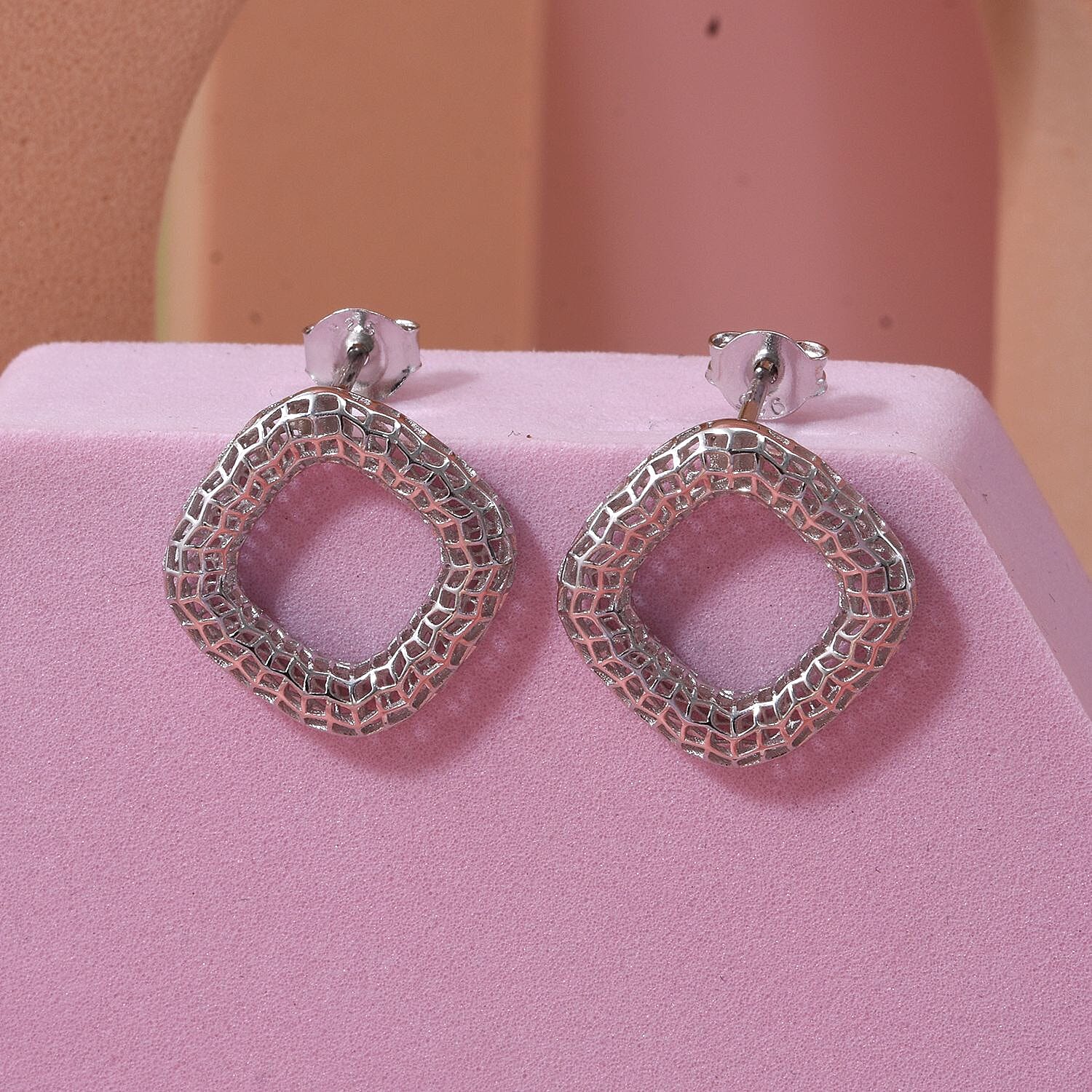 Treasure Of Siam - Rhodium Overlay Sterling Silver Earring with Push Back