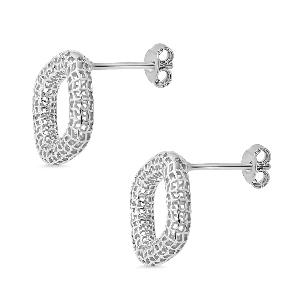 Treasure Of Siam - Rhodium Overlay Sterling Silver Earring with Push Back