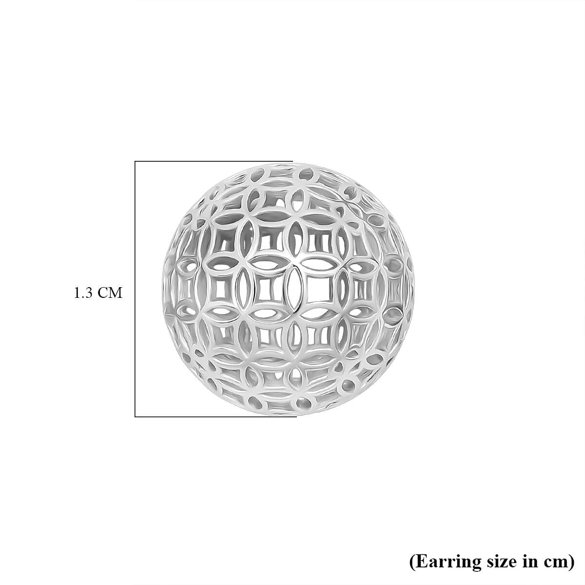 Rhodium Overlay Sterling Silver Earring with Ball Push Back, Silver Wt. 5.48 Gms.