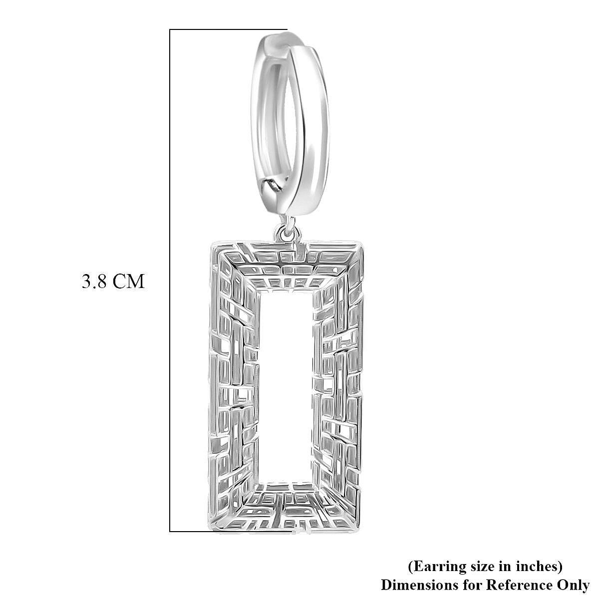 Rhodium Overlay Sterling Silver Earring with Hoop, Silver Wt. 6.42 Gms.